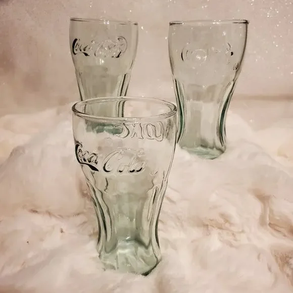 Libbey Coca-Cola Coke Green Tint Mini Drinkware Set of 5 Glasses Tumbler 6.25 OZ - Picture 5 of 7